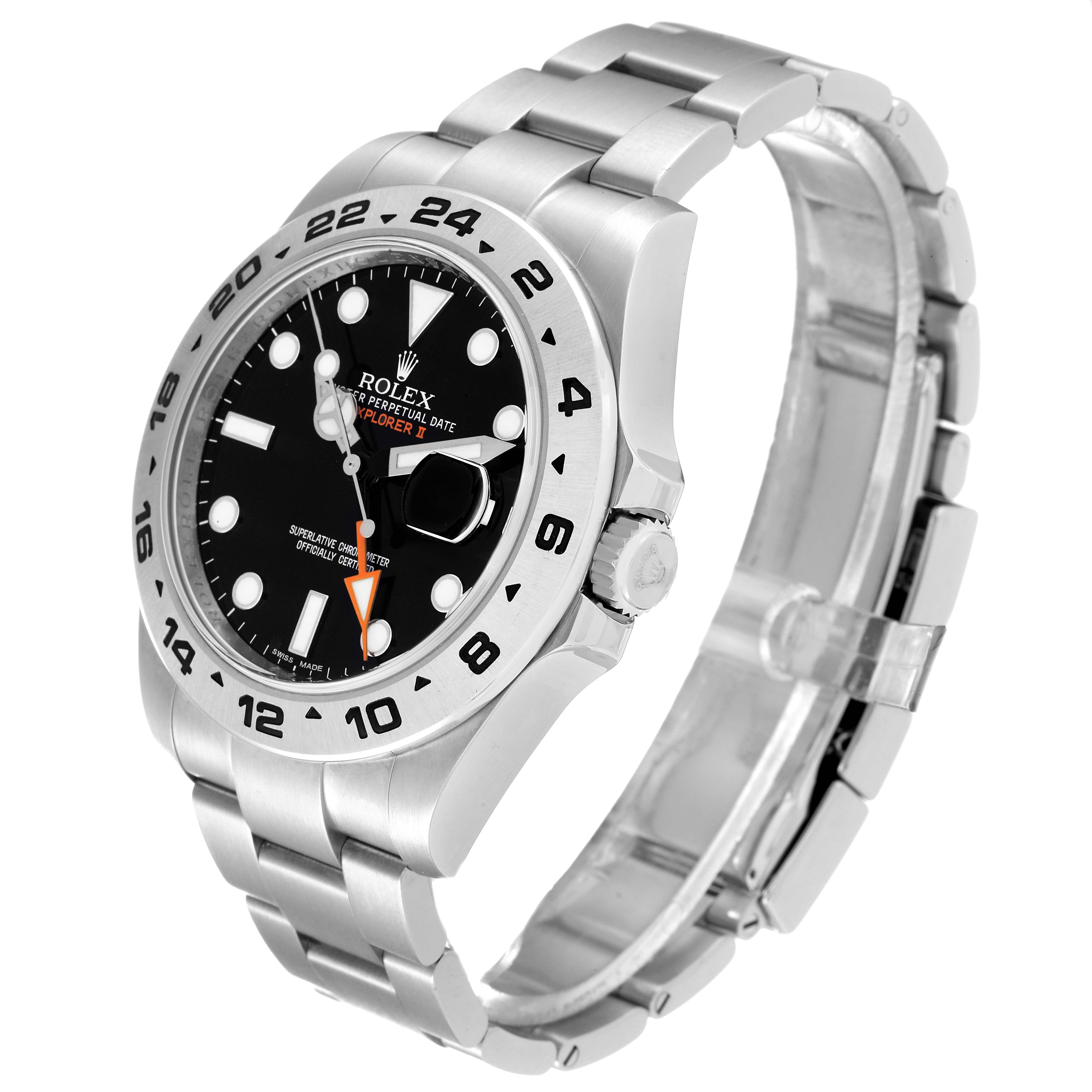 The image shows a side angle of the Rolex Explorer 216570 Men's Stainless Steel Black Dial 216570 Men's Stainless Steel Black Dial watch, displaying its face, bezel, crown, and bracelet.