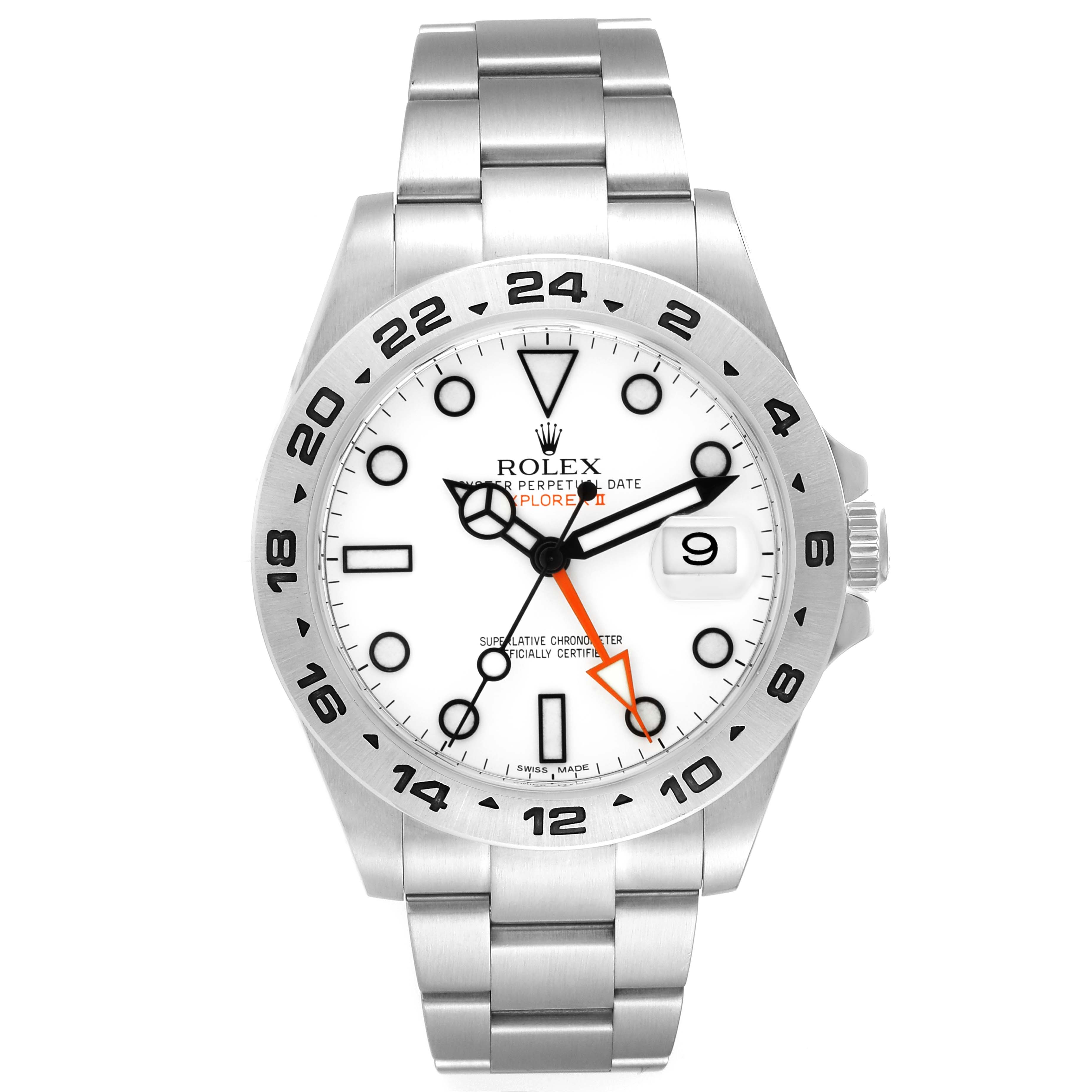 The image shows a Rolex Explorer 216570 Men
s Stainless Steel White Dial 216570 Men
s Stainless Steel White Dial watch from a front angle, highlighting the face, bezel, bracelet, and crown.