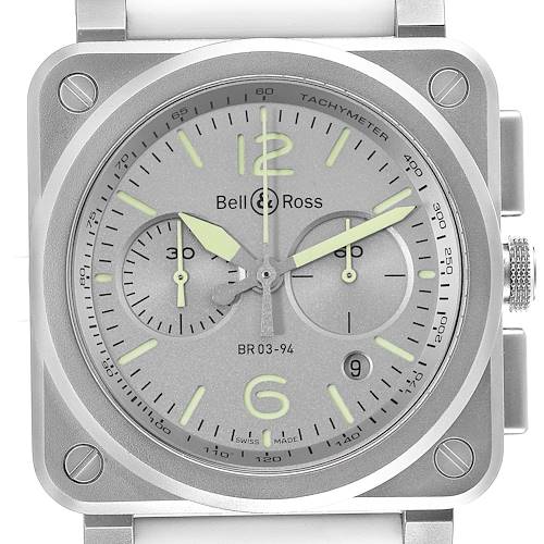 Photo of Bell & Ross Aviation Instrument Chronograph Steel Mens Watch BR03-94 Box Card
