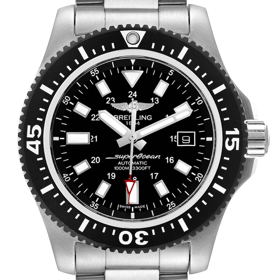 Breitling Aeromarine Superocean 44 Black Dial Watch Y17393 Box Papers SwissWatchExpo