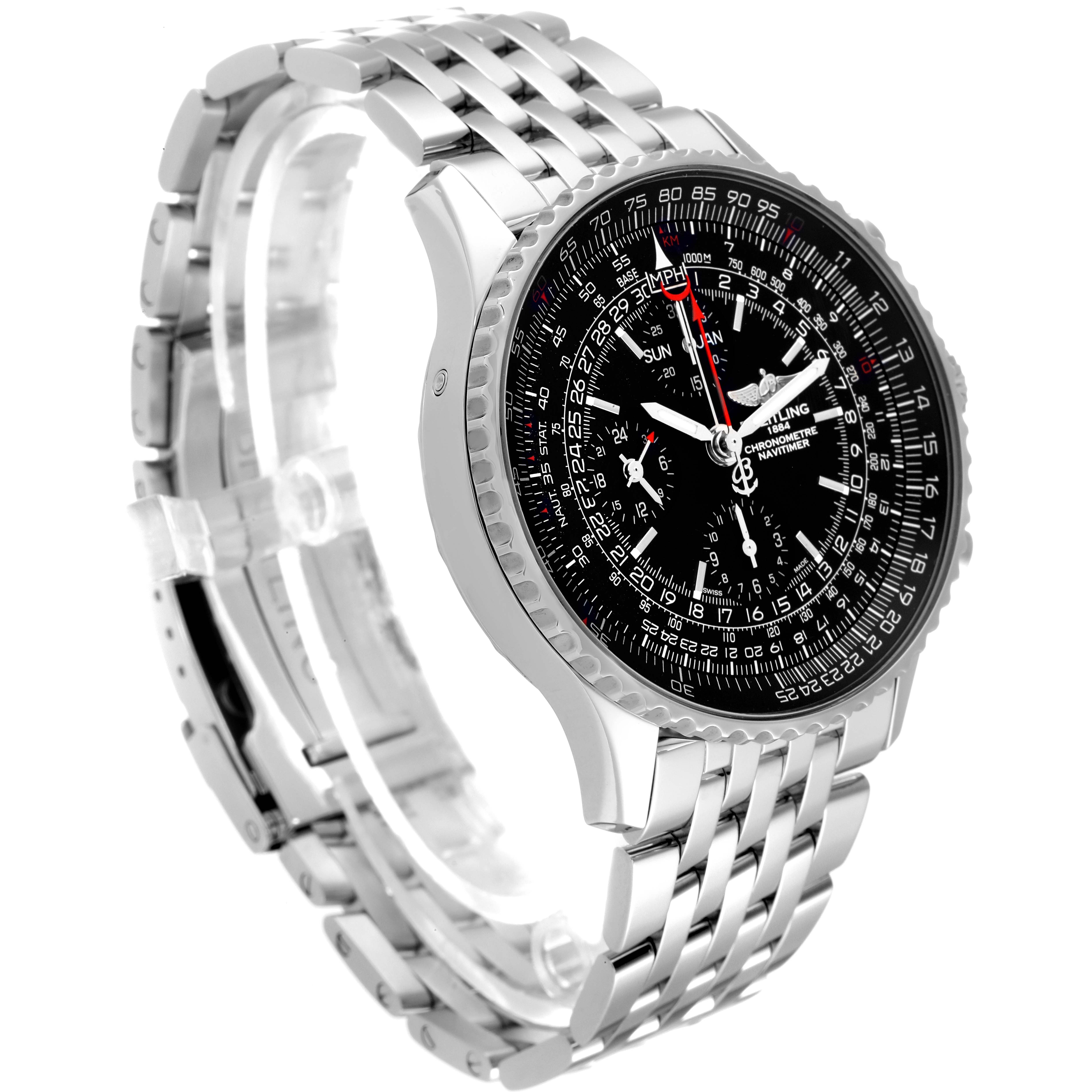 Breitling Navitimer 1884 Limited Edition Black Dial Mens Watch A21350 ...