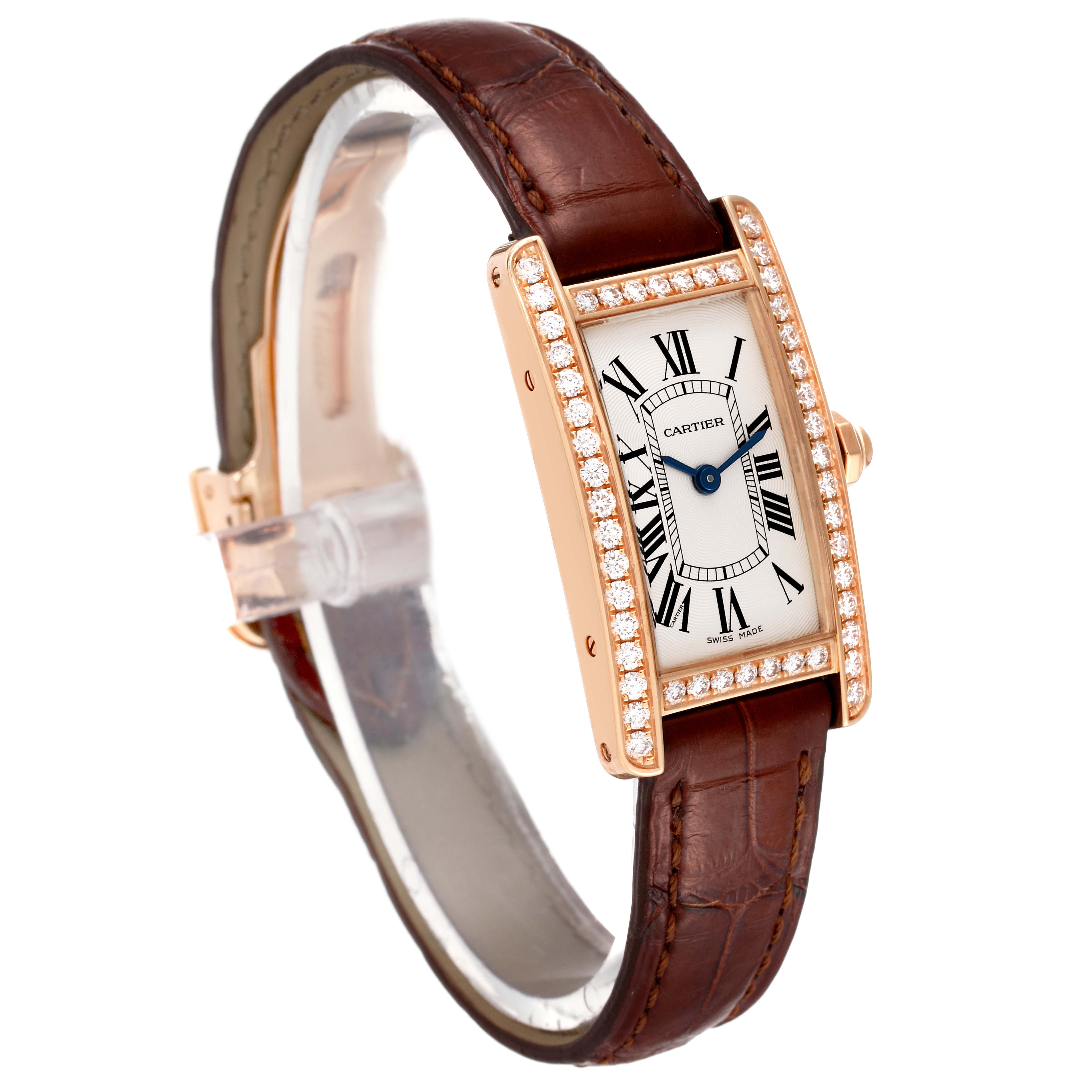 Cartier Tank Americaine Small Rose Gold Diamond Ladies Watch WJTA0002 ...