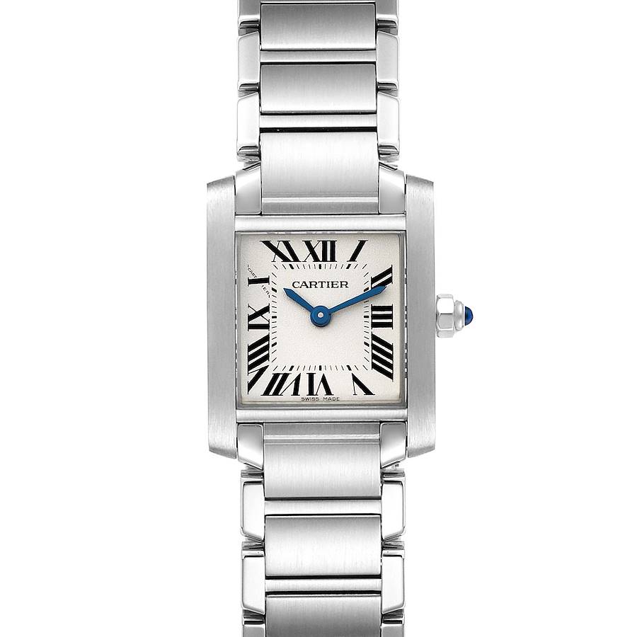 Cartier Tank Francaise Silver Dial Steel Ladies Watch W51008Q3 Box Card SwissWatchExpo