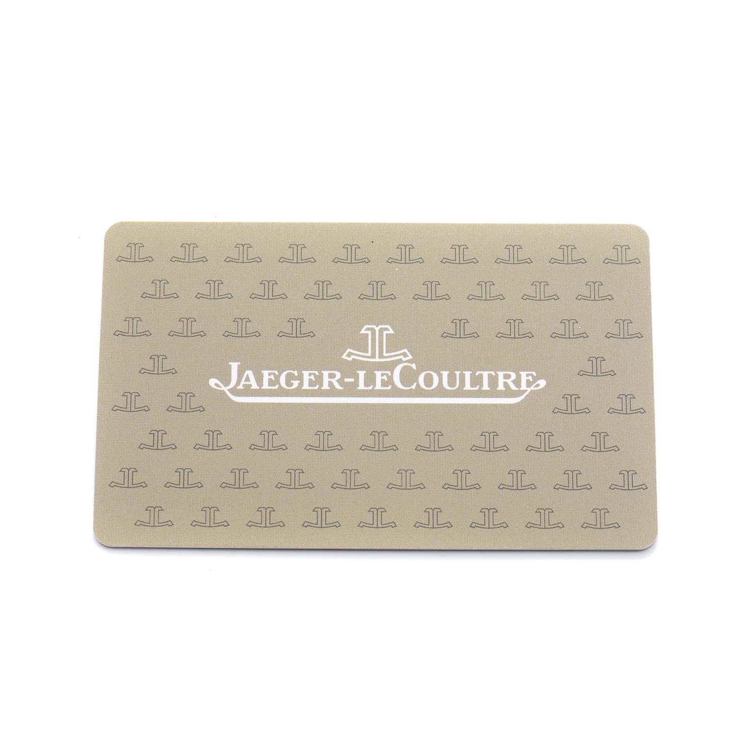 The image shows a Jaeger-LeCoultre accessory card, branded with the logo, possibly for the Reverso model.