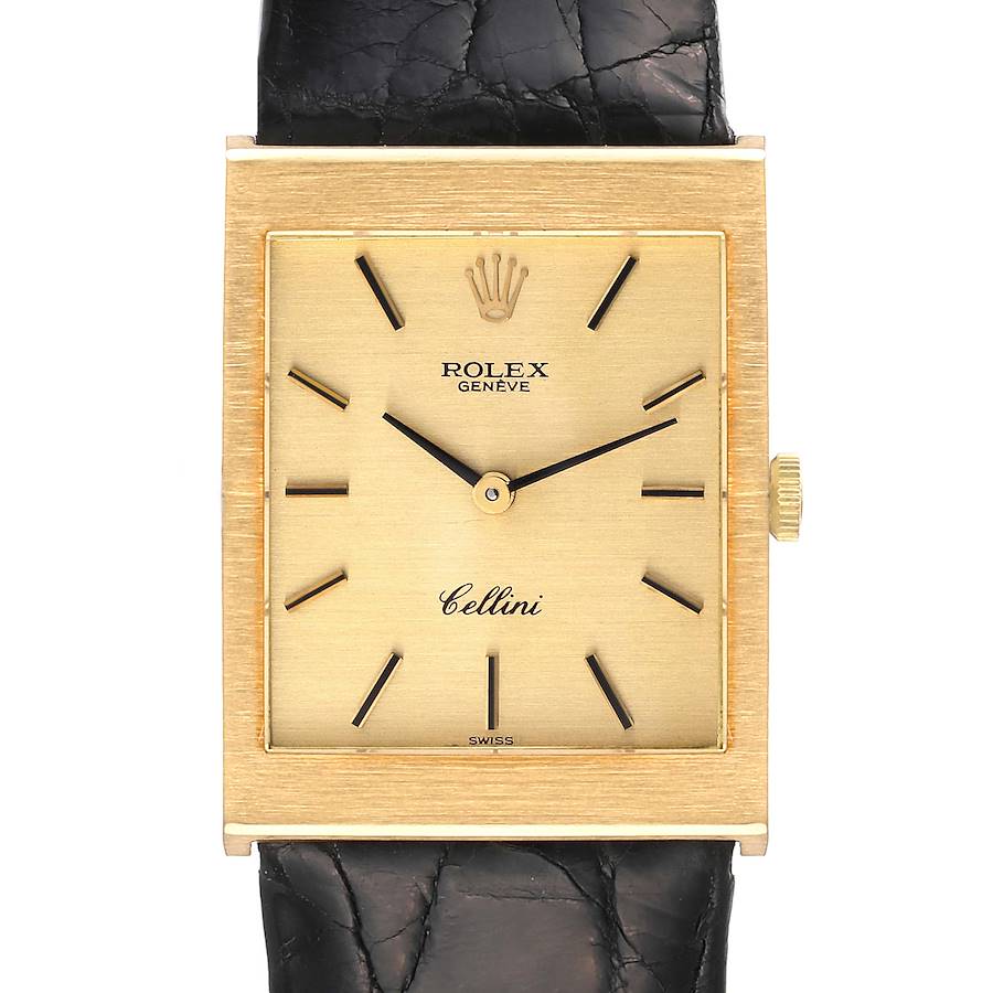 Rolex Cellini Yellow Gold Champagne Dial Mens Vintage Watch 4014 SwissWatchExpo