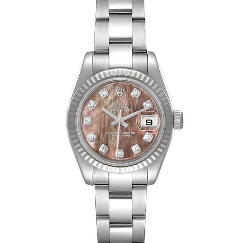 Photo of Rolex Datejust 26 Steel White Gold MOP Diamond Ladies Watch 179174
