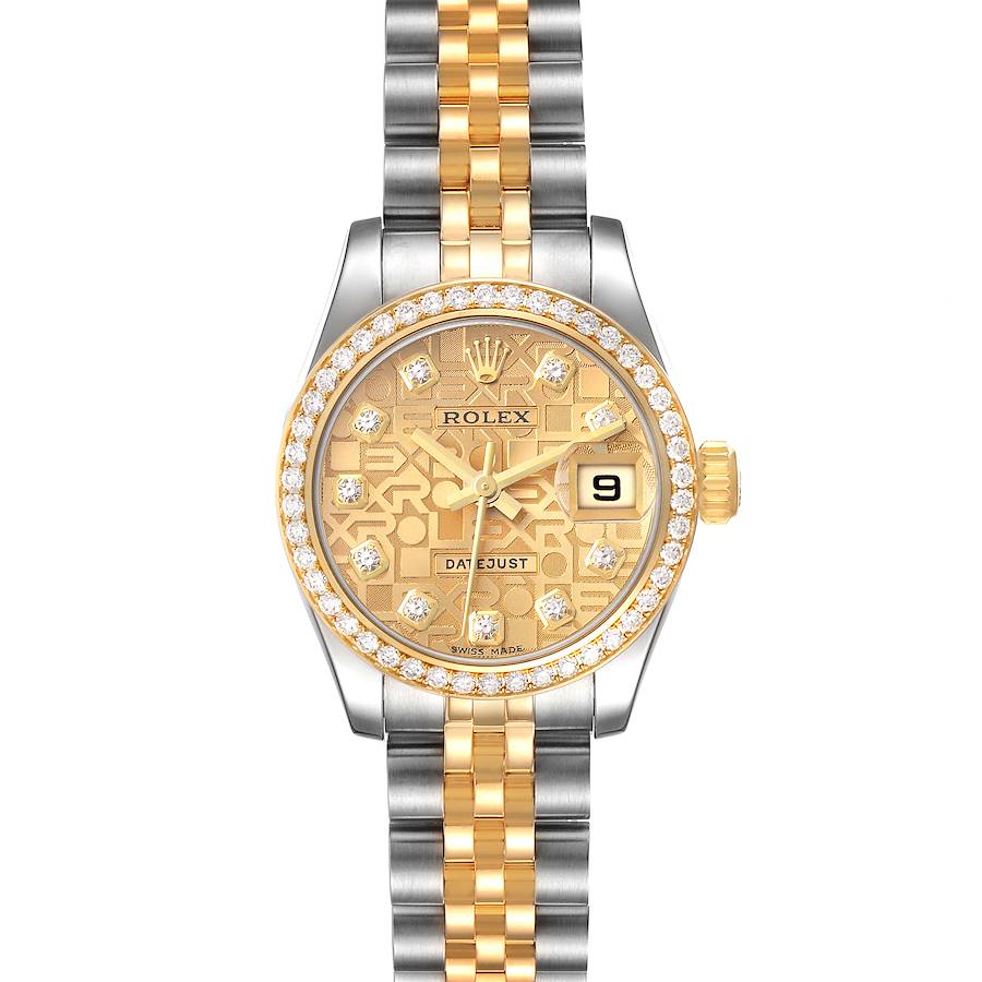 Rolex Datejust 26 Steel Yellow Gold Diamond Ladies Watch 179383 SwissWatchExpo