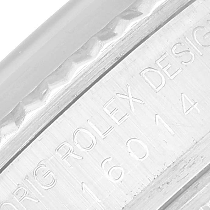 This close-up shows the engraved side of the case of the Vintage Collection model by Rolex.