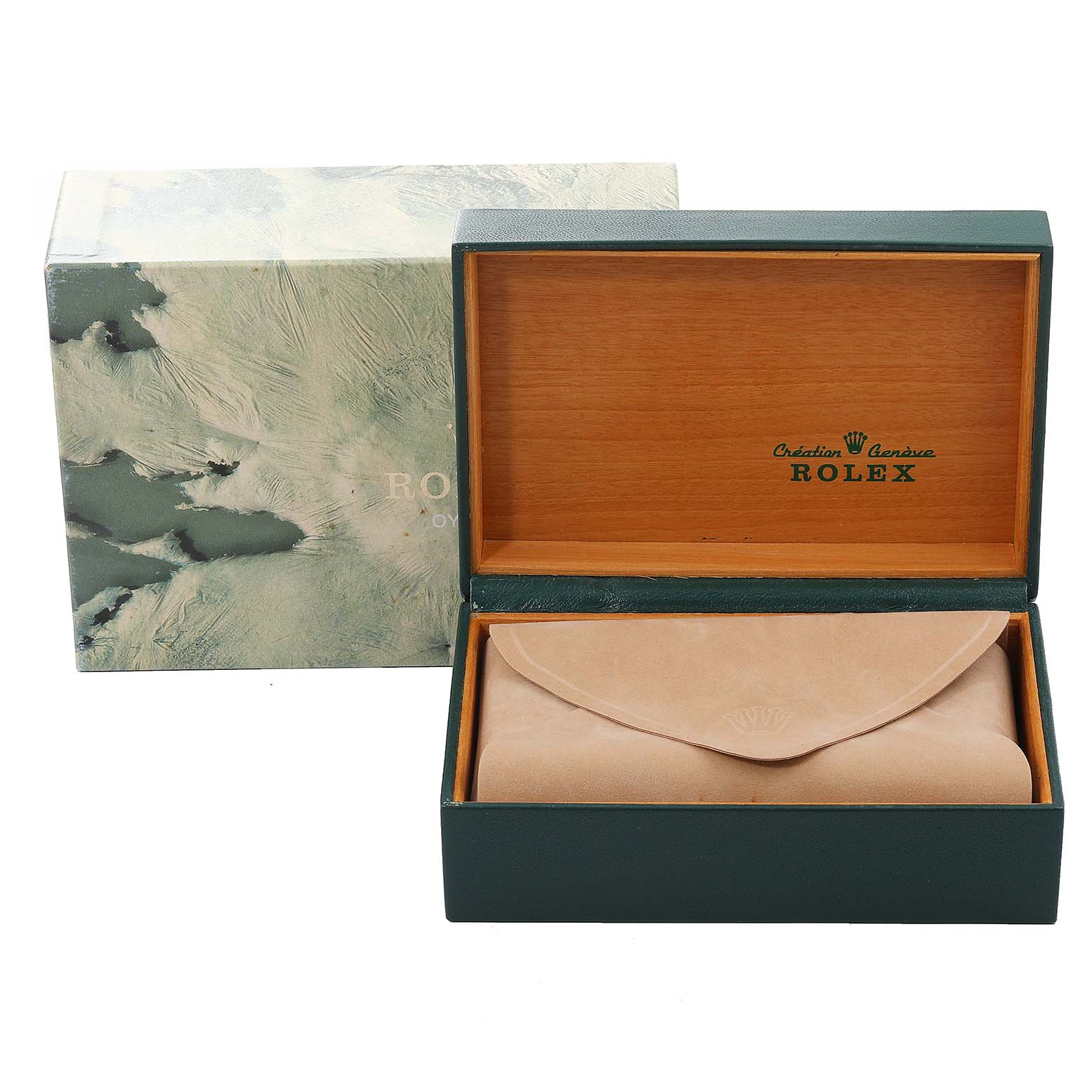 The image shows the packaging and presentation box of a Rolex Datejust 16233 Men's Steel and Gold (two tone) Black Dial 16233 Men's Steel and Gold (two tone) Black Dial watch.