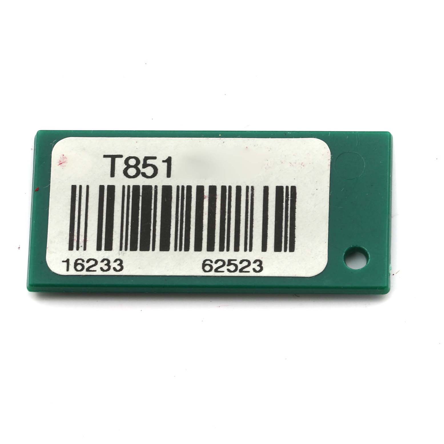 This image shows a green tag with a barcode and reference numbers, related to the Rolex Datejust 16233 Men
s Steel and Gold (two tone) Champagne Dial 16233 Men
s Steel and Gold (two tone) Champagne Dial model.