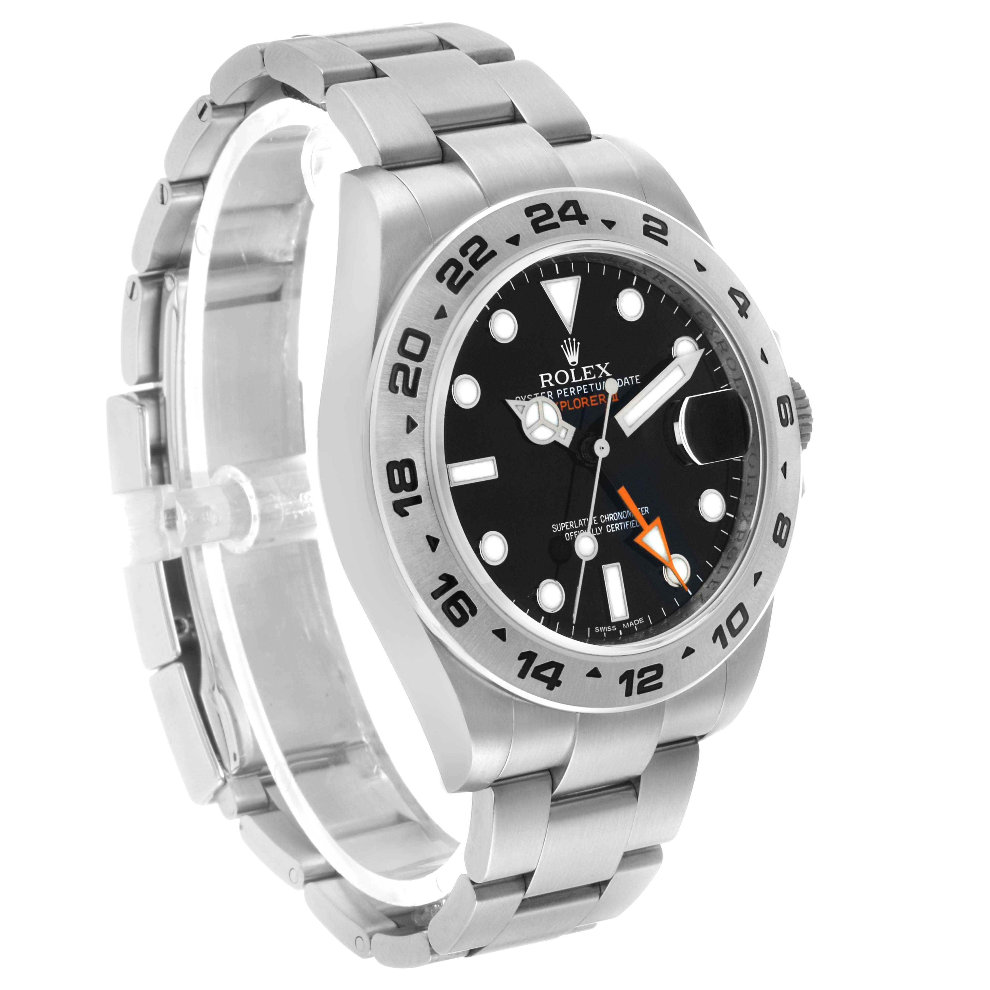 The Rolex Oyster Perpetual 216570 Men's Stainless Steel Black Dial watch is shown at a slight angle, displaying the bezel, dial, crown, and bracelet.