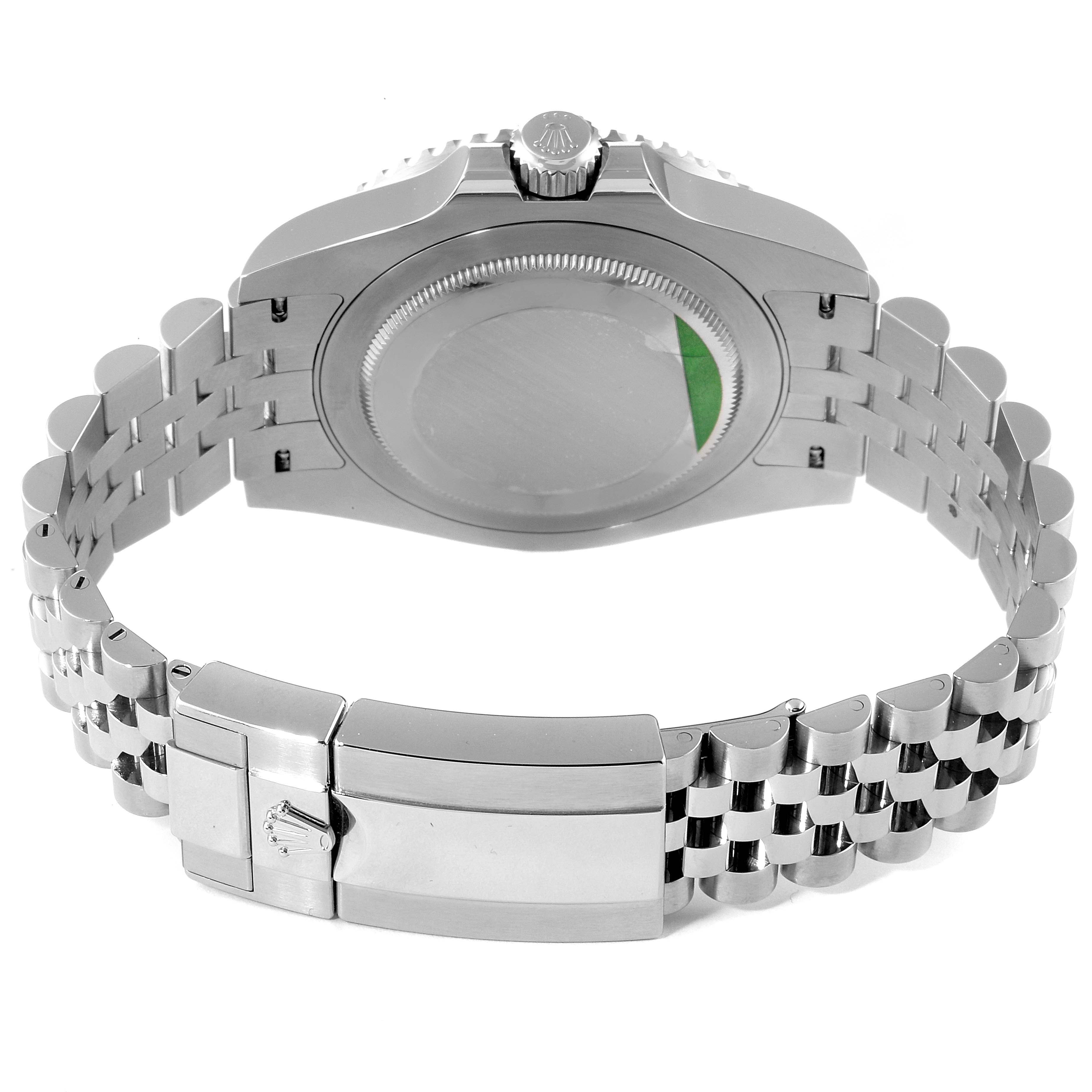 The image shows the back view of a Rolex GMT-Master 126710 Men's Stainless Steel Black Dial 126710 Men's Stainless Steel Black Dial watch, highlighting the bracelet and clasp.