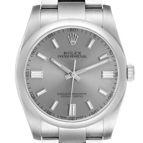 Photo of Rolex Oyster Perpetual 36 Steel Silver Dial Mens Watch 116000