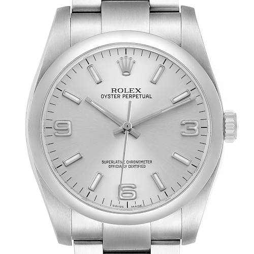 Photo of Rolex Oyster Perpetual 36 Steel Silver Dial Mens Watch 116000