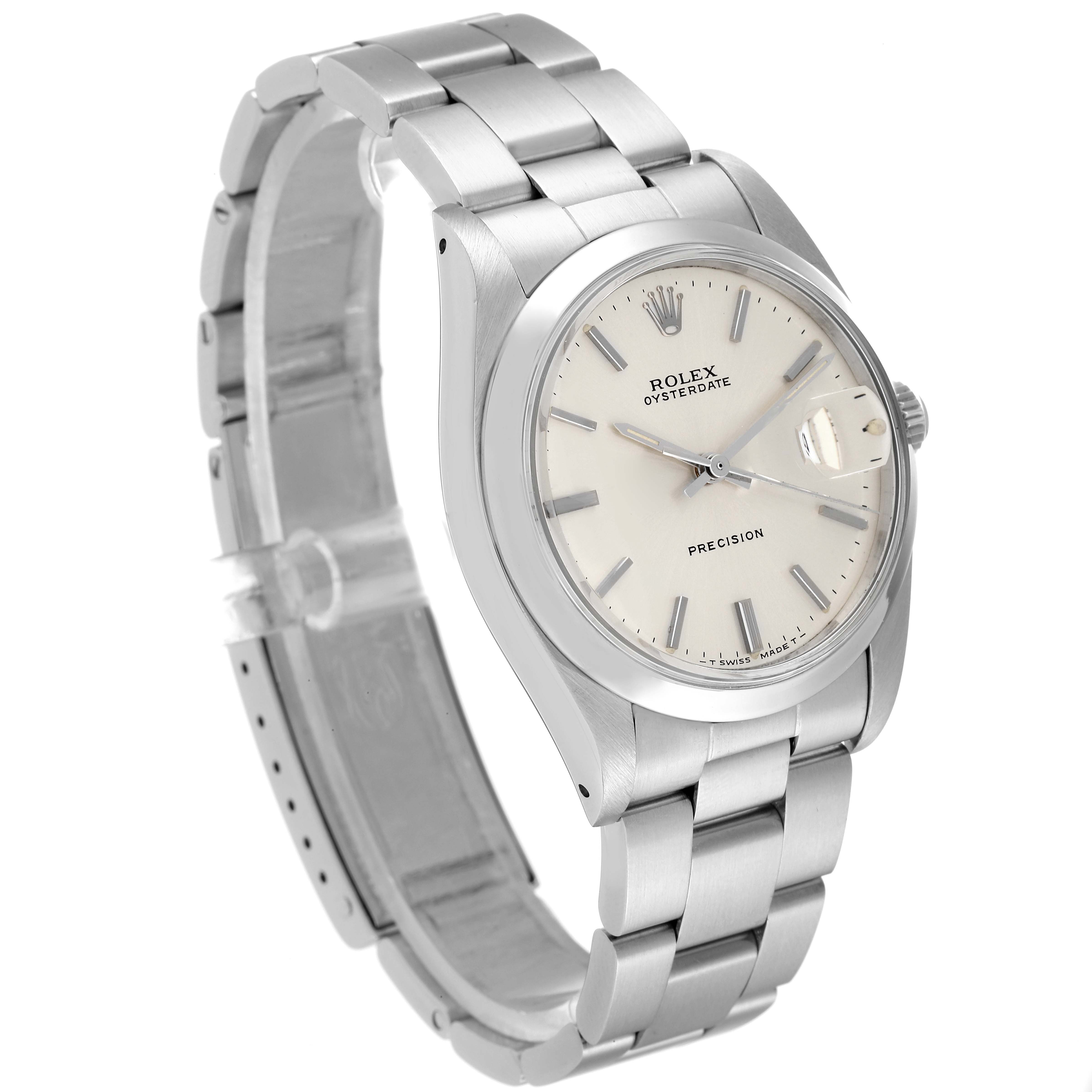 The Rolex Vintage Collection 6694 Men
s Stainless Steel Silver Dial 6694 Men
s Stainless Steel Silver Dial watch is shown at a three-quarter angle, highlighting the dial, bracelet, and lugs.