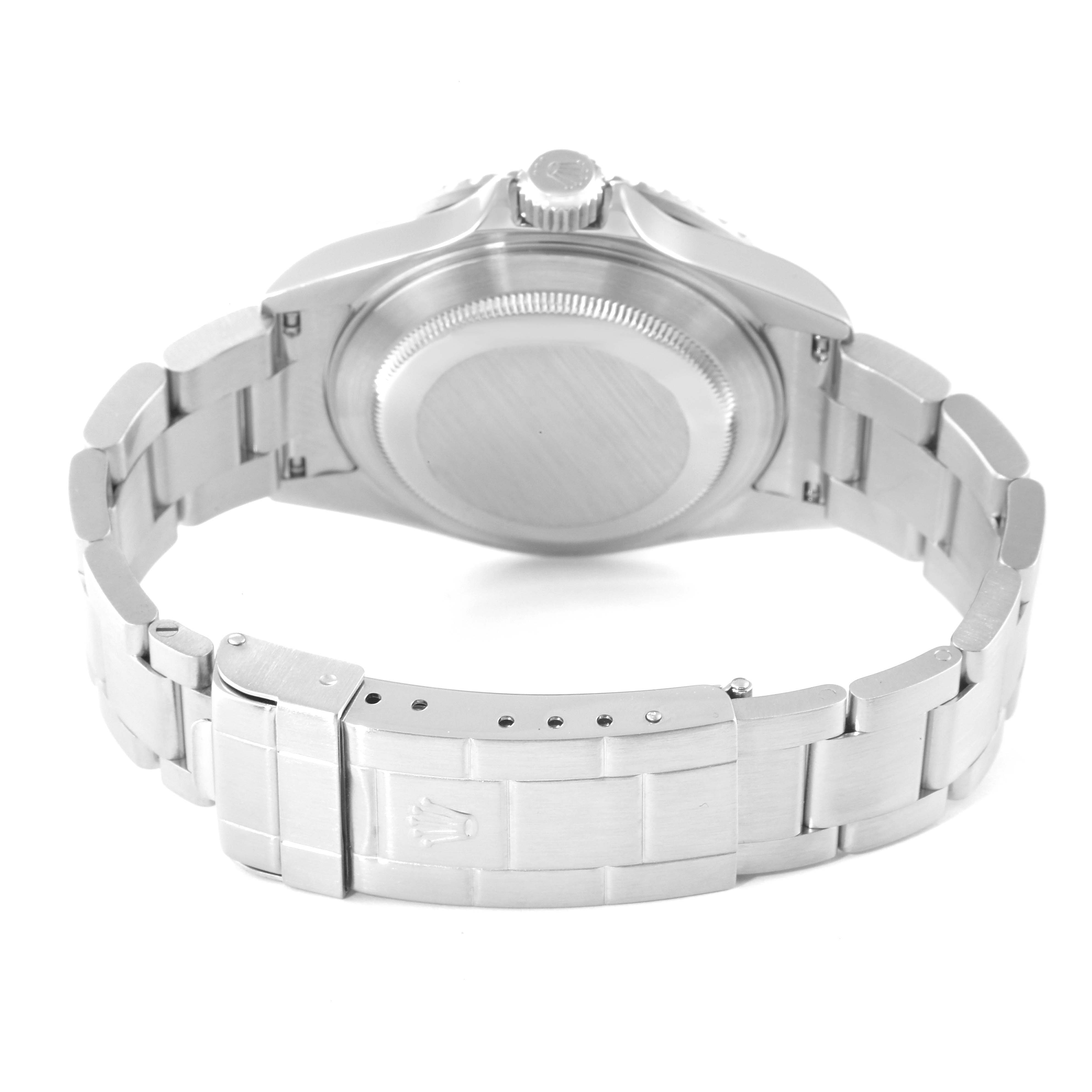 This image shows the back and bracelet clasp of a Rolex Submariner 16610 Men's Stainless Steel Black Dial 16610 Men's Stainless Steel Black Dial watch from a rear angle.