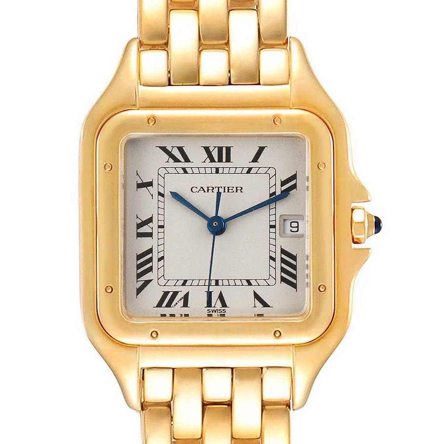 Cartier Panthere XL Blue Sapphire Yellow Gold Unisex Watch W25014B9 Box SwissWatchExpo