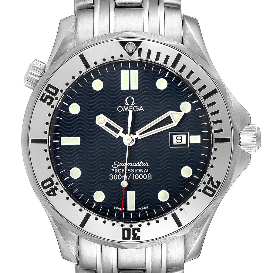Omega Seamaster 300m Blue Wave Dial 41mm Mens Watch 2542.80.00 Box SwissWatchExpo