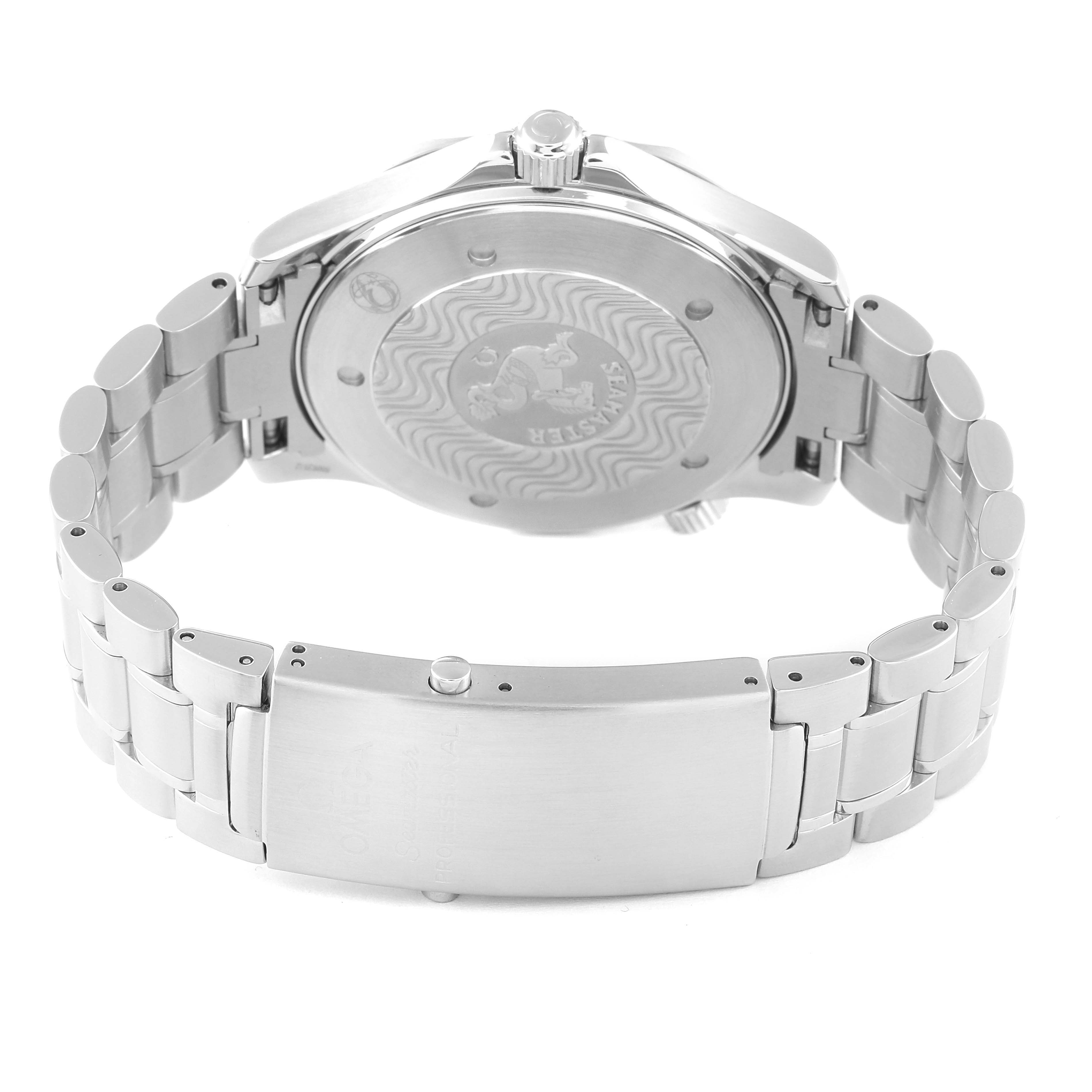 This image shows the back case and bracelet of the Omega Seamaster 2264.50.00 Men's Stainless Steel Black Dial 2264.50.00 Men's Stainless Steel Black Dial watch from a rear angle.