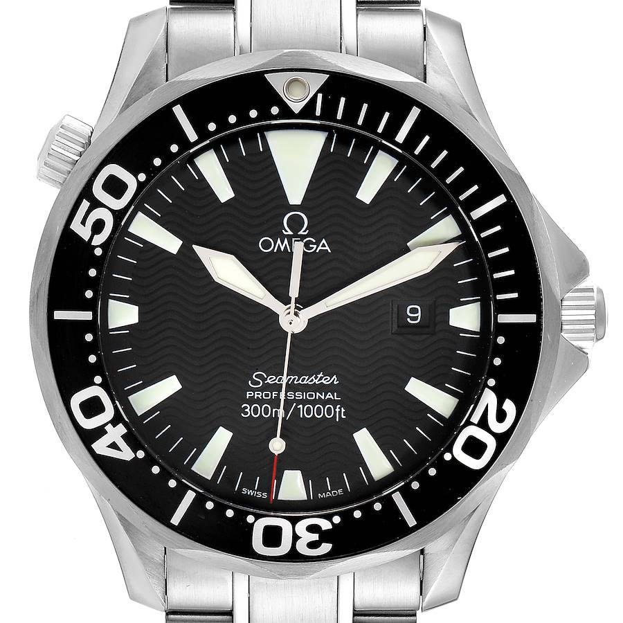 Omega Seamaster 41mm Black Dial Stainless Steel Mens Watch 2264.50.00 SwissWatchExpo