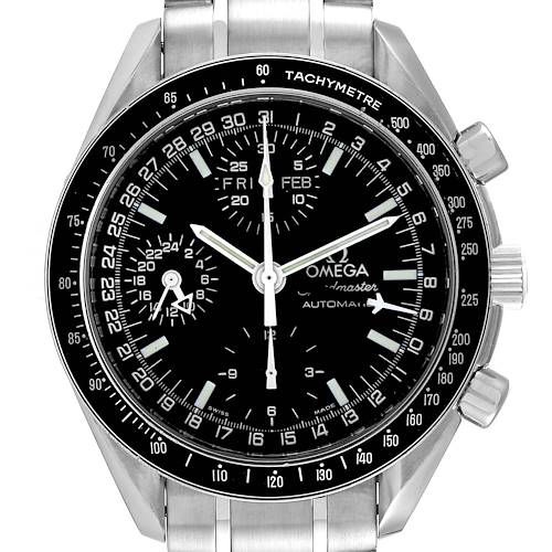 Photo of Omega Speedmaster Day Date Black Dial Automatic Mens Watch 3520.50.00 Card