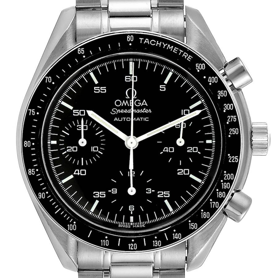 Omega Speedmaster Reduced Hesalite Crystal Automatic Mens Watch 3510.50.00 Card SwissWatchExpo
