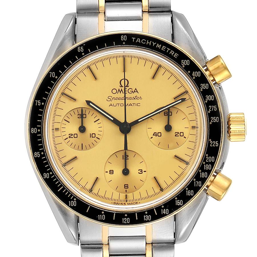 Omega Speedmaster Steel 18K Yellow Gold Automatic Watch 3310.10.00 SwissWatchExpo