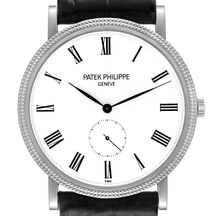 Patek Philippe Calatrava White Gold White Dial Mens Watch 5116 SwissWatchExpo