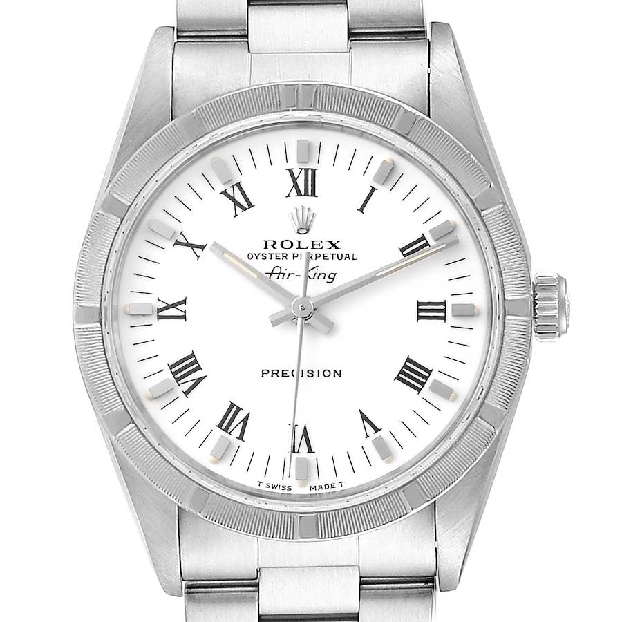 Rolex Air King 34mm White Dial Steel Mens Watch 14010 Box Papers SwissWatchExpo