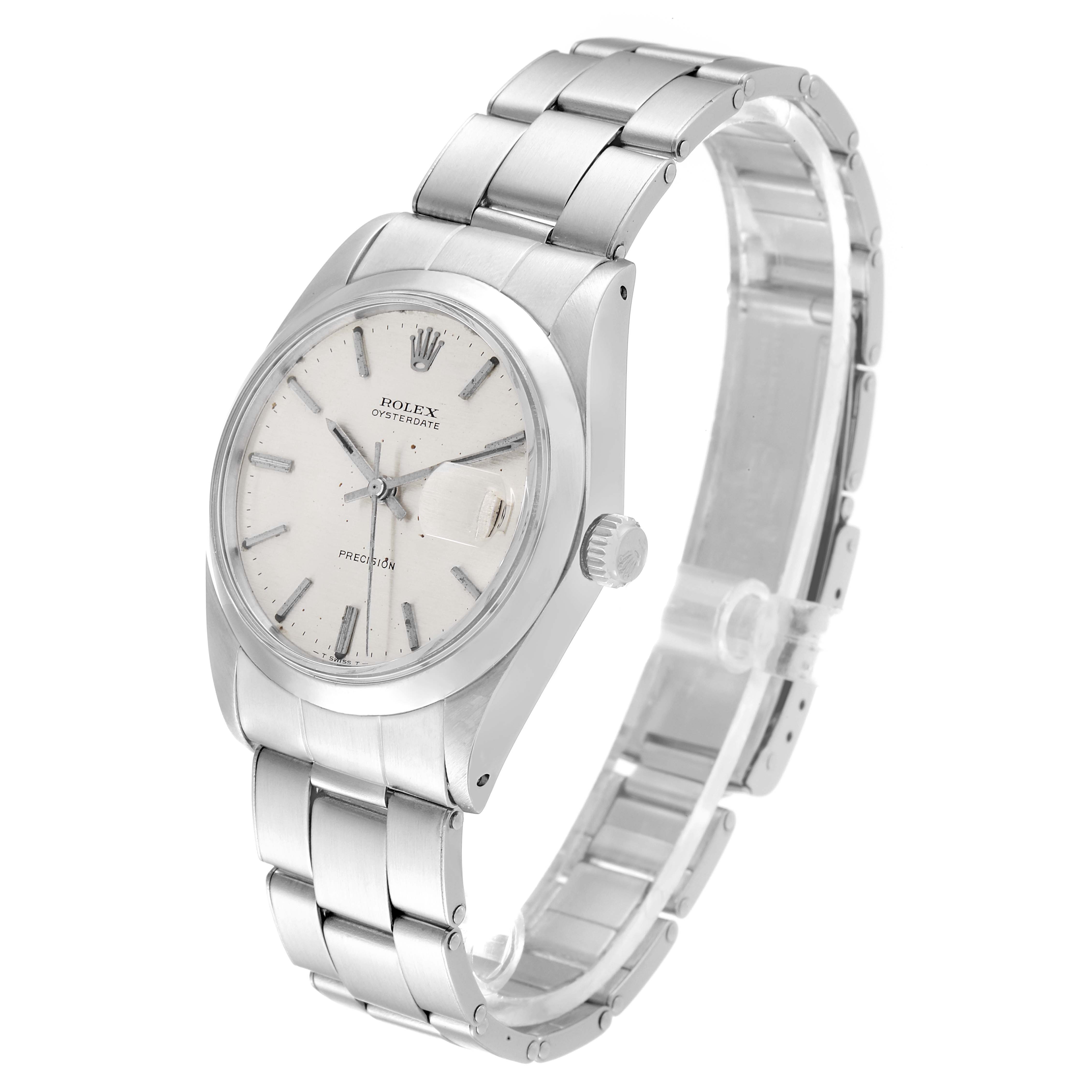 The image shows a Rolex Vintage Collection 6694 Men's Stainless Steel Silver Dial 6694 Men's Stainless Steel Silver Dial watch angled to display the face, bracelet, and casing.