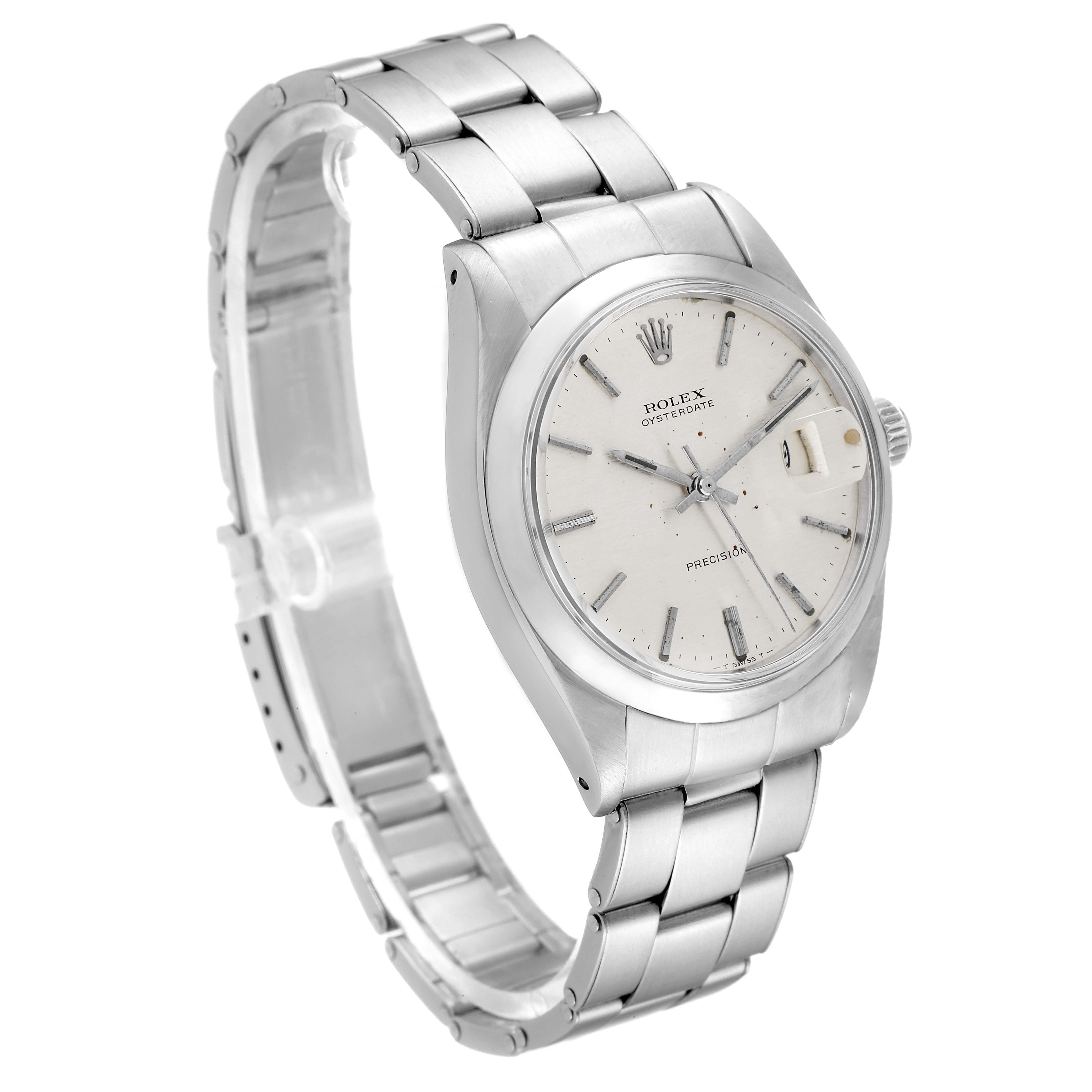 The Rolex Vintage Collection 6694 Men's Stainless Steel Silver Dial 6694 Men's Stainless Steel Silver Dial model is shown at an angle highlighting the watch face, bracelet, and crown.