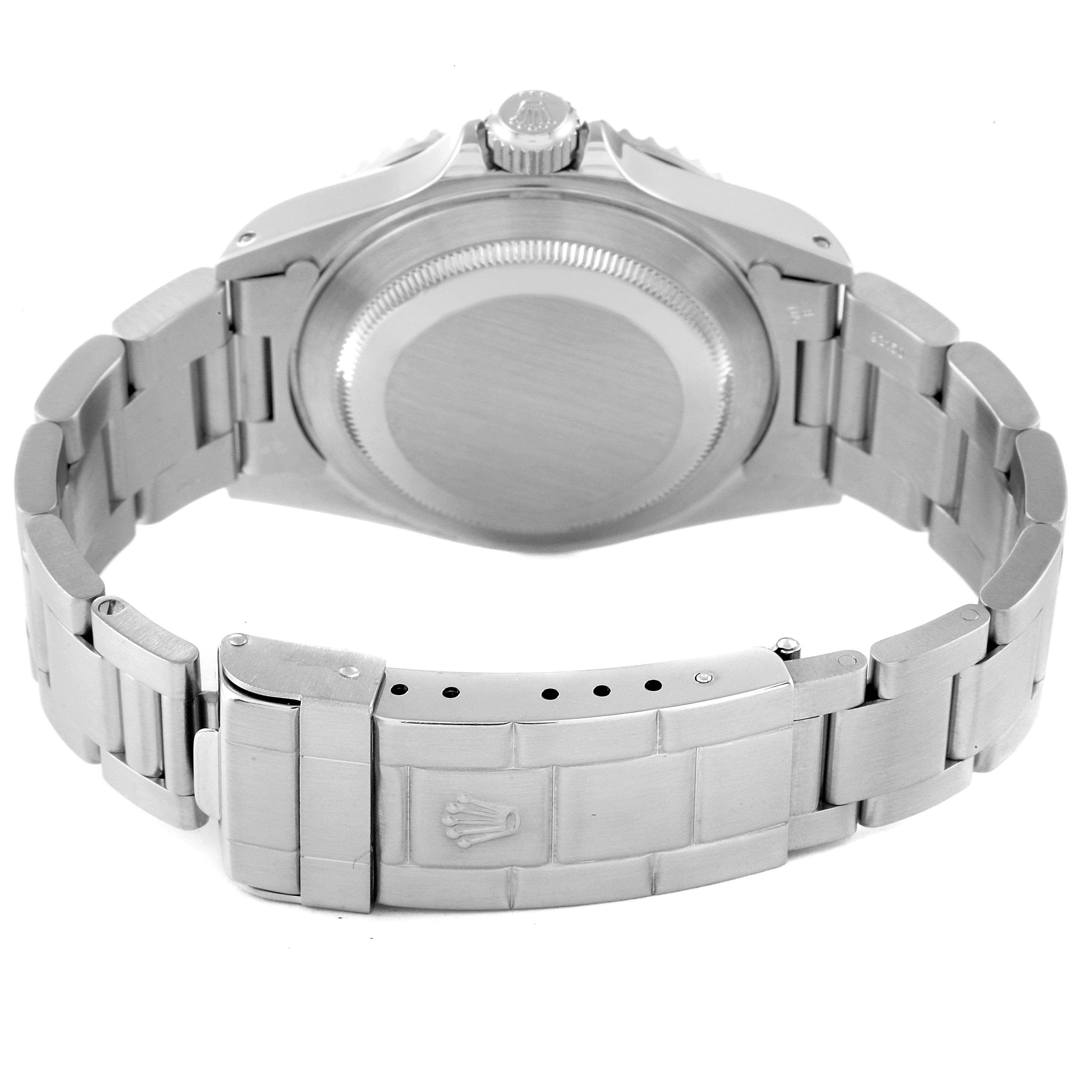 This image shows the back view and bracelet of a Rolex Submariner 14060M Men
s Stainless Steel Black Dial 14060M Men
s Stainless Steel Black Dial watch, highlighting the clasp and caseback.