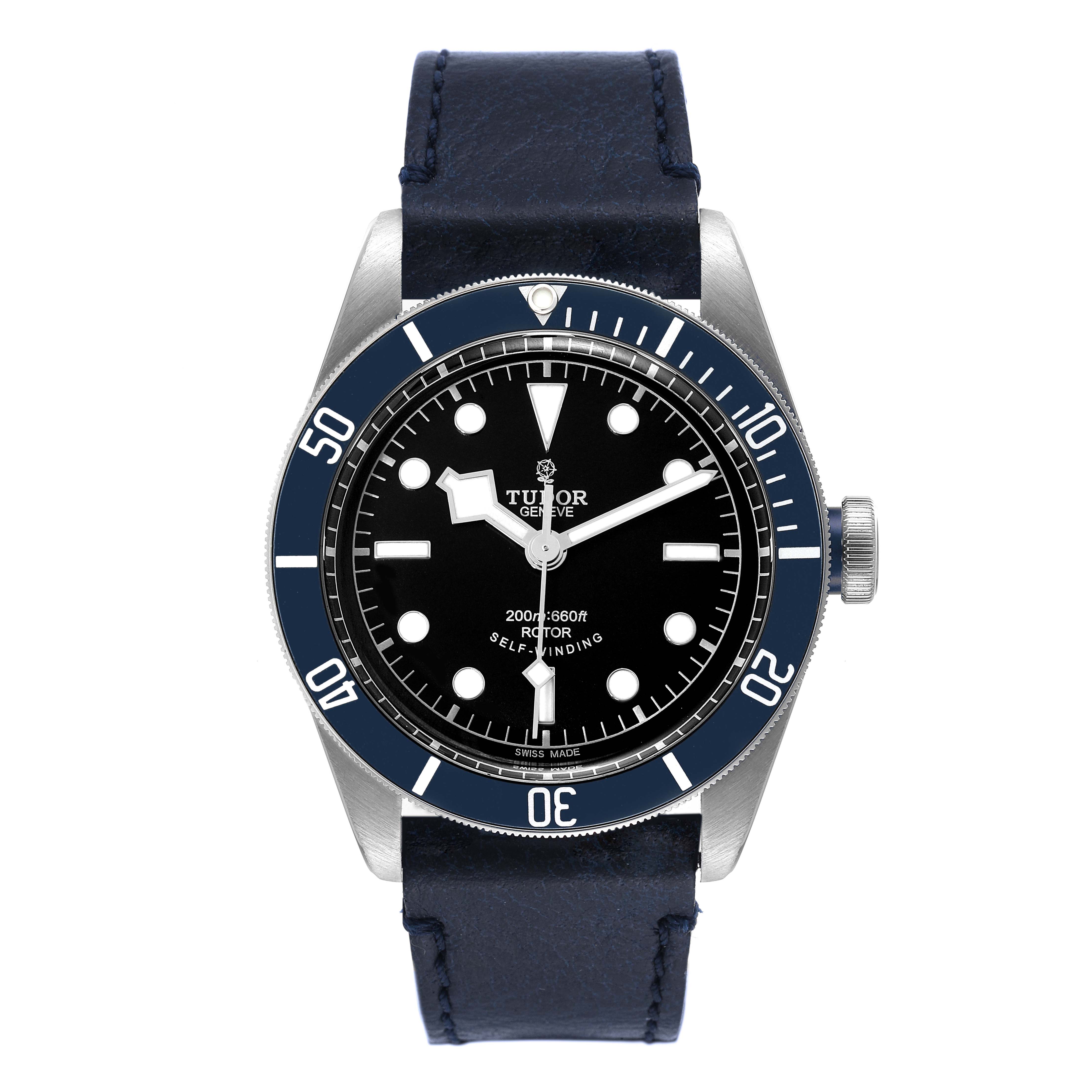 Tudor Heritage Black Bay Blue Bezel Steel Watch 79220B Box Card ...