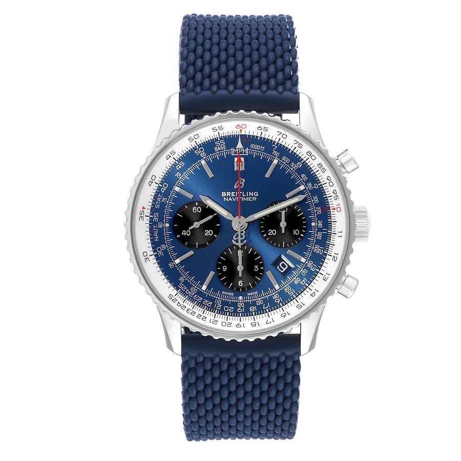 Breitling Navitimer 01 Blue Dial Steel Mens Watch AB0121 Box