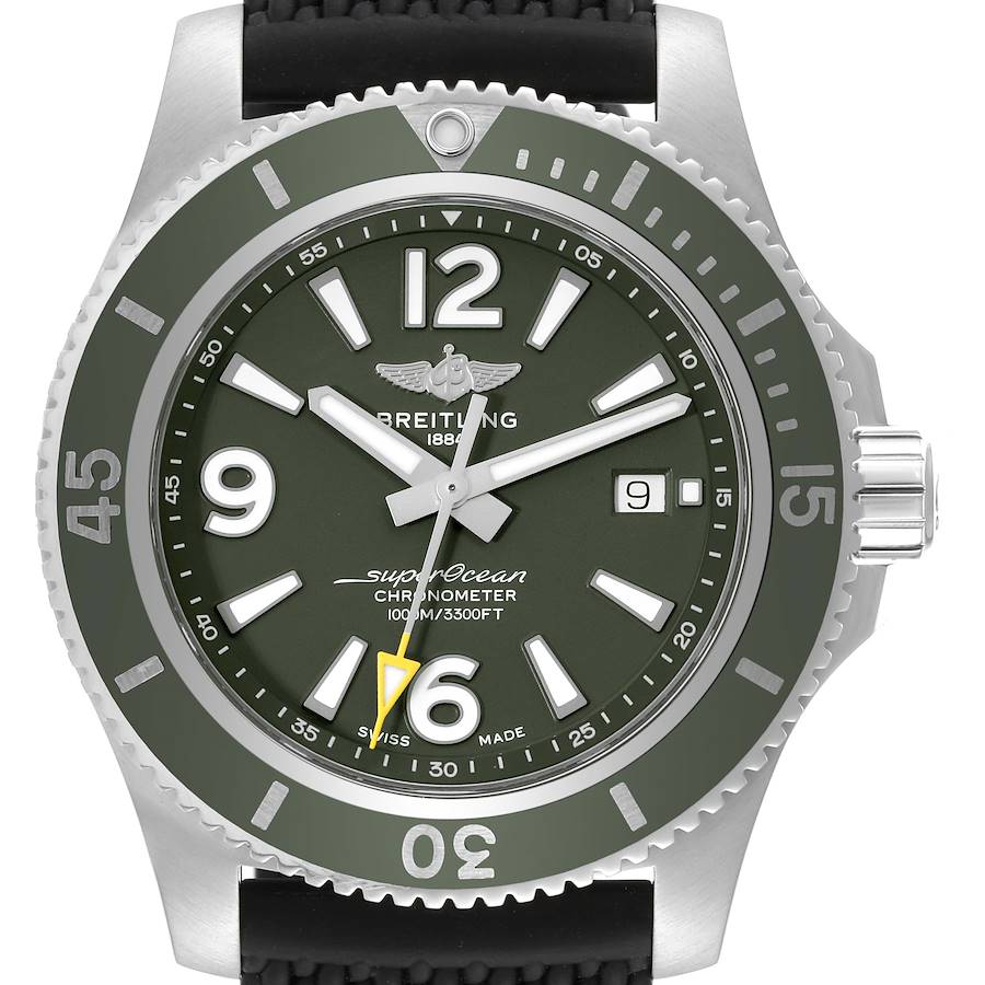 Breitling Superocean 44 Outerknown Green Dial Steel Mens Watch A17367 SwissWatchExpo