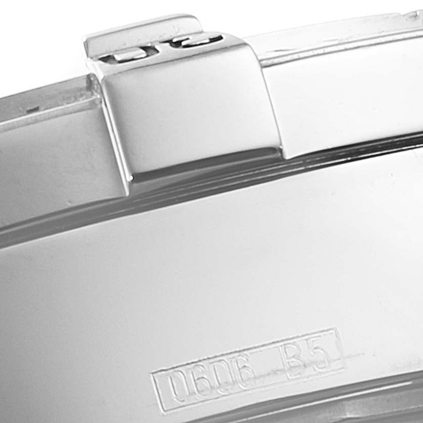 The image shows the clasp and part of the bracelet of the Breitling Superocean A17360 Men's Stainless Steel Blue Dial A17360 Men's Stainless Steel Blue Dial watch, including a serial number.