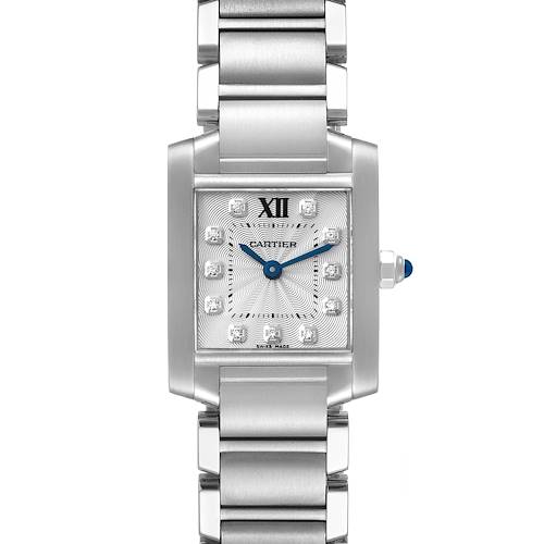 Photo of Cartier Tank Francaise Small Steel Diamond Dial Ladies Watch WE110006