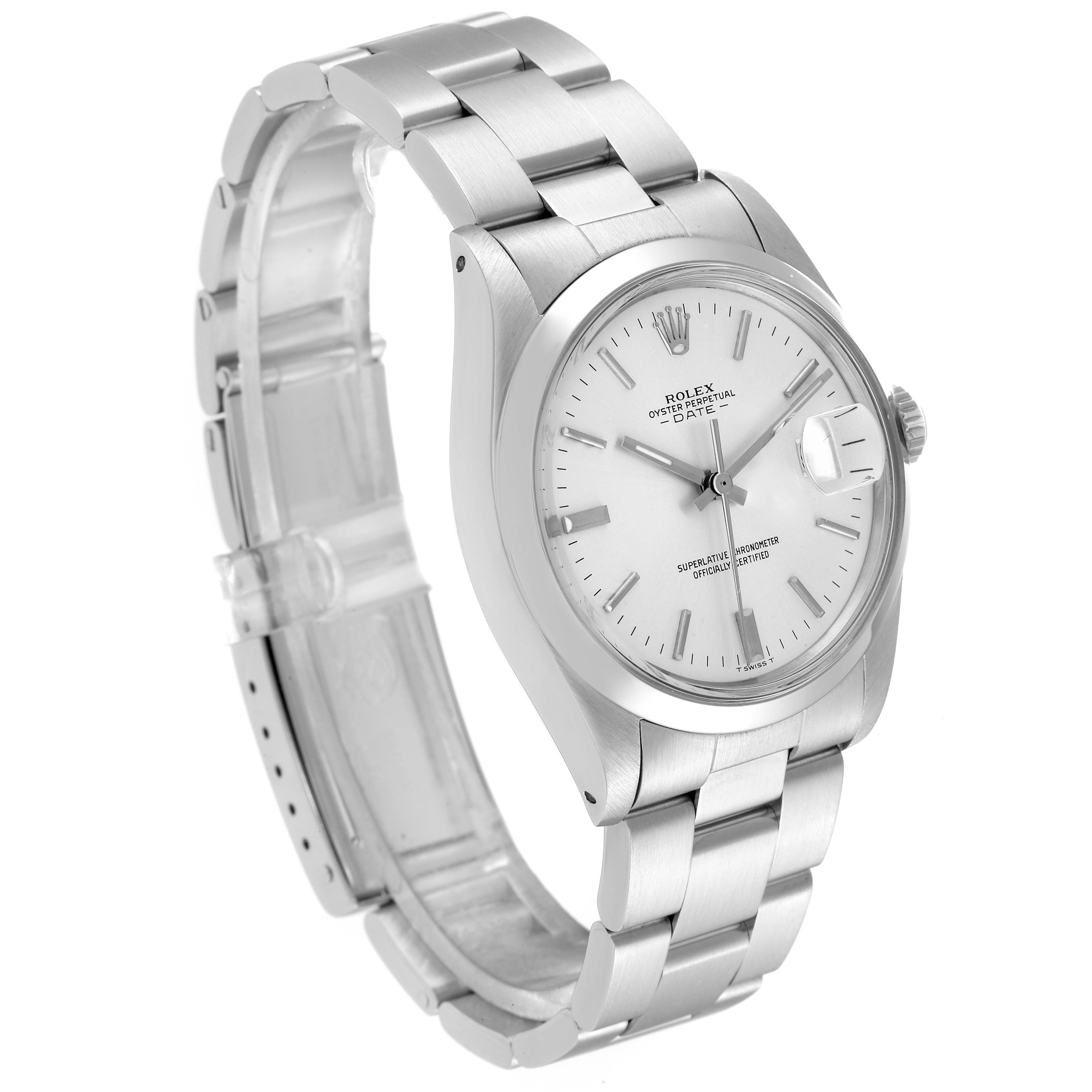 The image shows a Vintage Collection Rolex watch at a three-quarter angle, displaying its face, bezel, and metal bracelet.