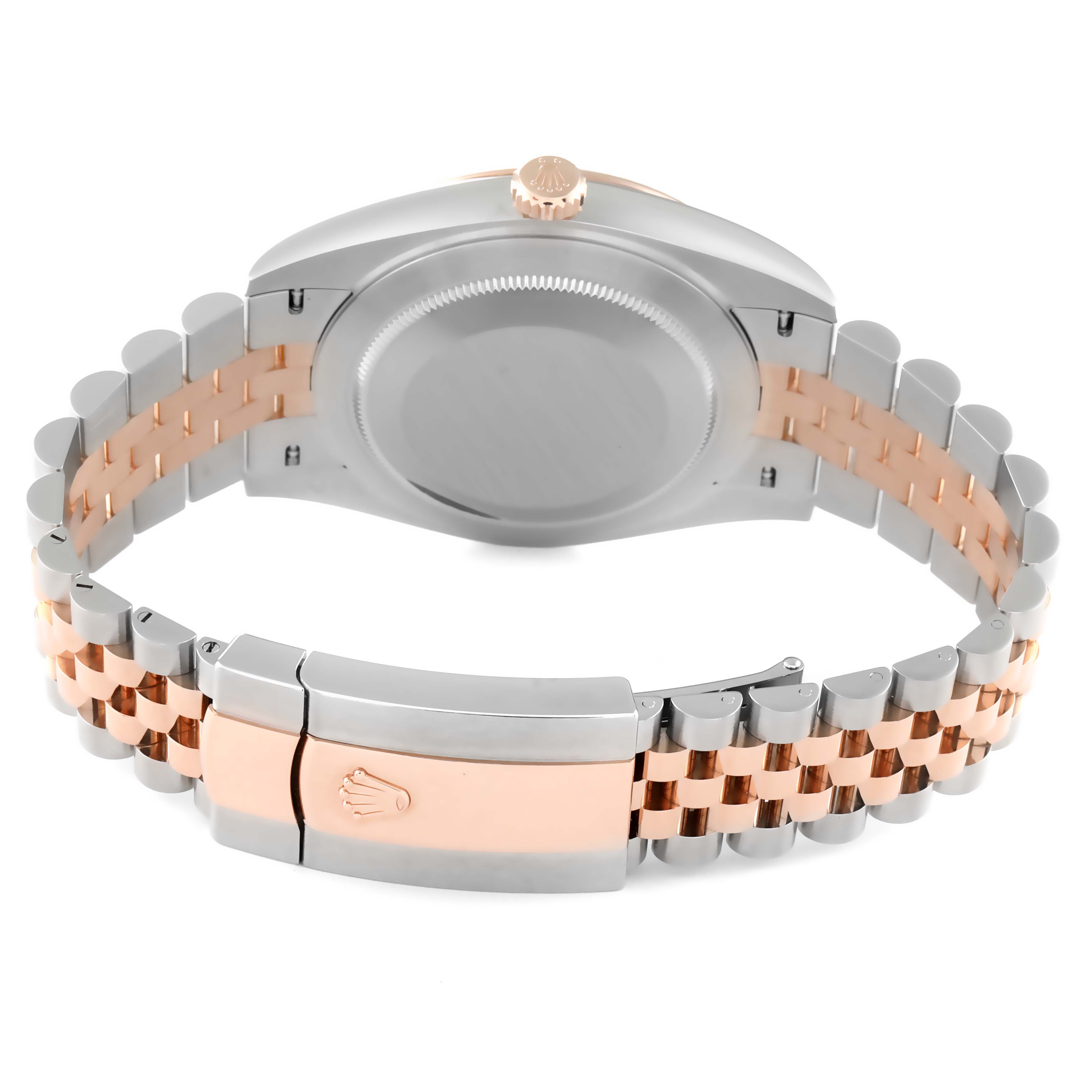 The image shows the back and clasp of the Rolex Datejust 41 126331 Men's Steel and Gold (two tone) Grey Dial 126331 Men's Steel and Gold (two tone) Grey Dial, highlighting its two-tone bracelet.