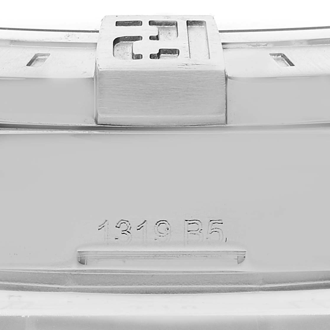 The image shows a close-up of the clasp mechanism, including a part number, of the Breitling Avenger A3239011-C872-170A Men's Stainless Steel Mother of Pearl Dial A3239011-C872-170A Men's Stainless Steel Mother of Pearl Dial watch.