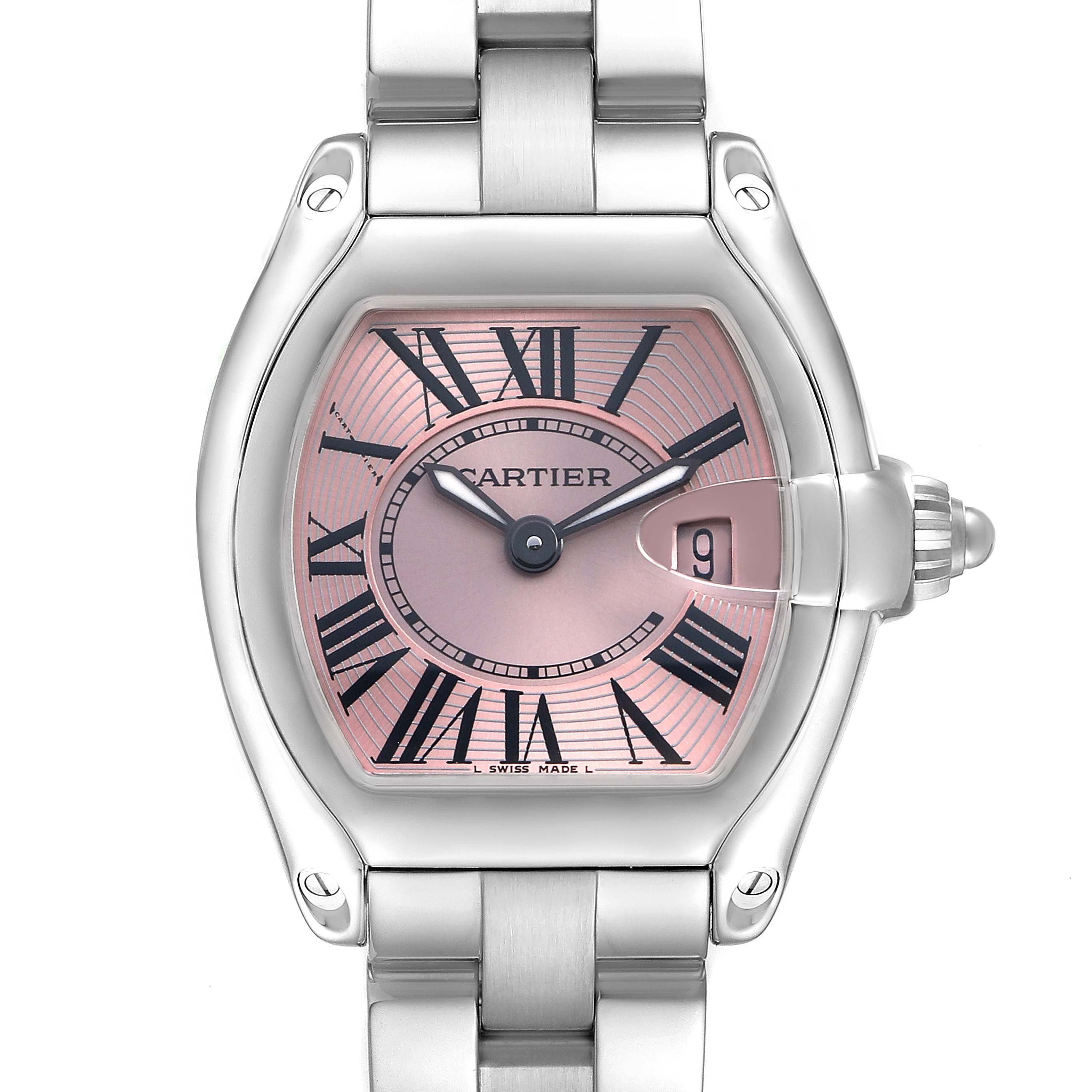 Cartier Roadster Small Pink Stainless Steel 36.5 x 30.5mm Cartier Roadster White Gold / Diamond-Set WE5002X2 Watches  main image 3