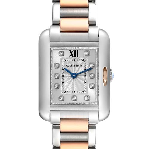 Photo of Cartier Tank Anglaise Small Steel Rose Gold Diamond Ladies Watch WT100024