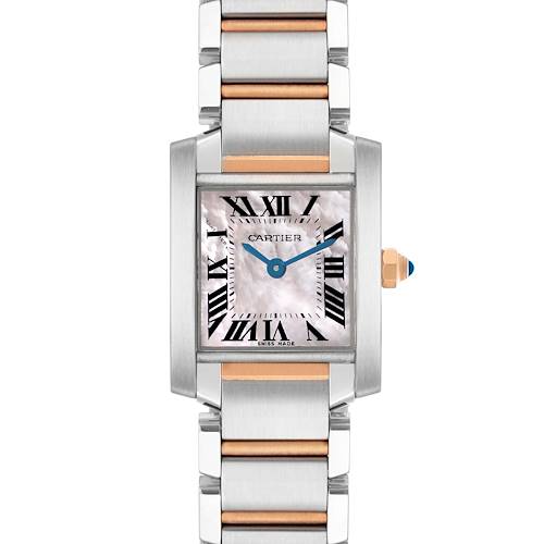 Photo of Cartier Tank Francaise Steel Rose Gold Mother of Pearl Ladies Watch W51027Q4