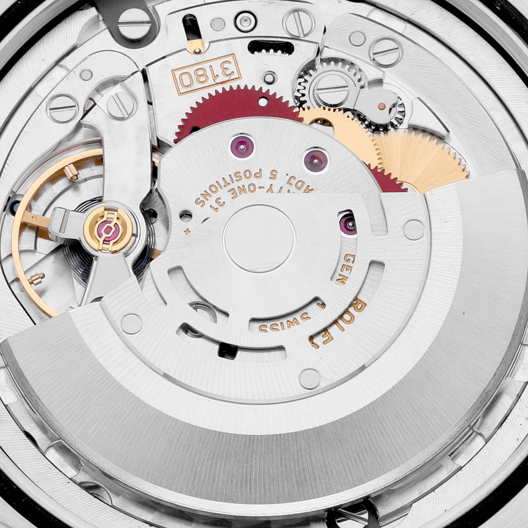 This image shows the internal movement mechanism of the Rolex Cellini 50529 Men's White Gold Black Dial 50529 Men's White Gold Black Dial model, viewed from the back.