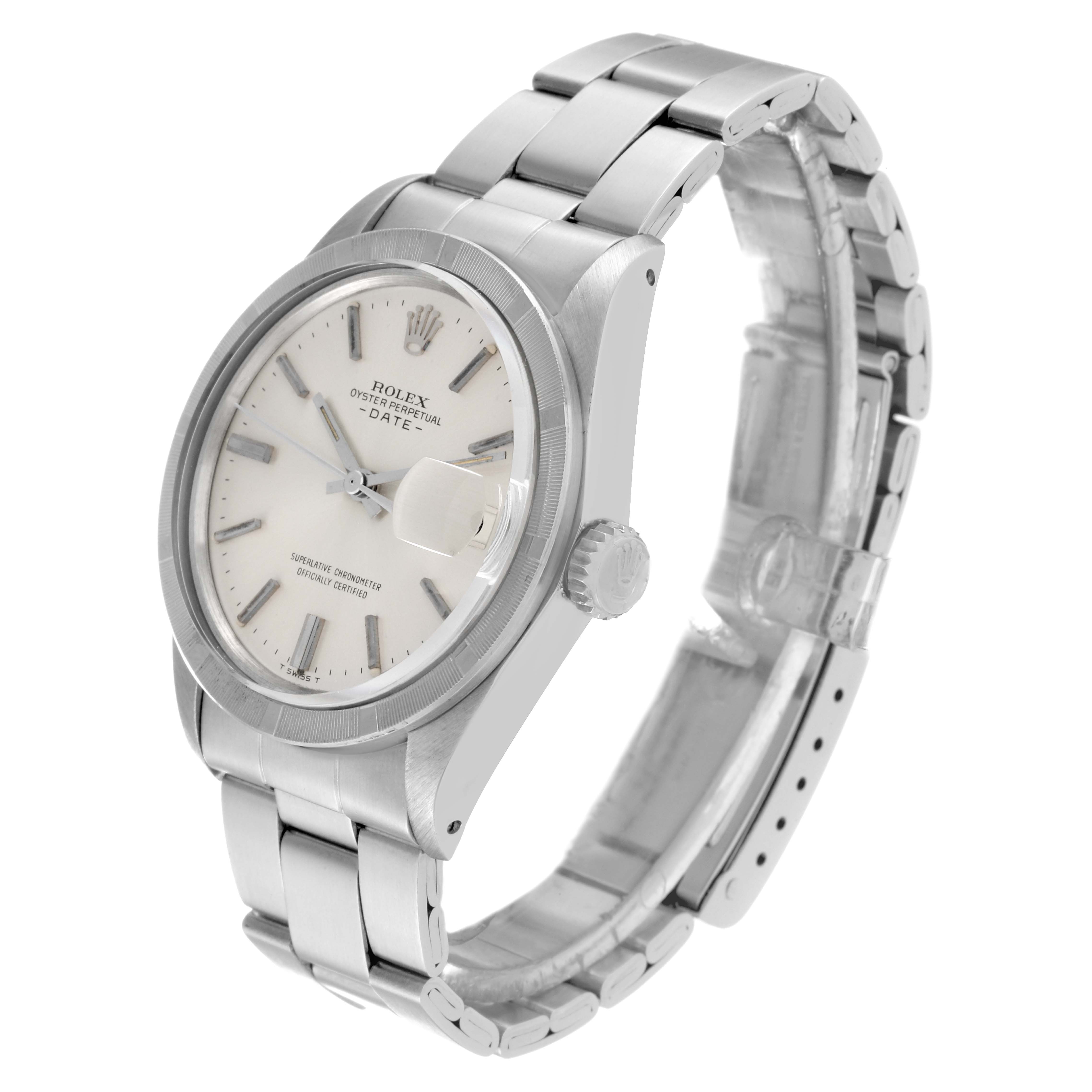 The Rolex Vintage Collection 1501 Men's Stainless Steel Silver Dial 1501 Men's Stainless Steel Silver Dial watch is shown at a slightly angled view, showcasing the face, bezel, crown, and bracelet.