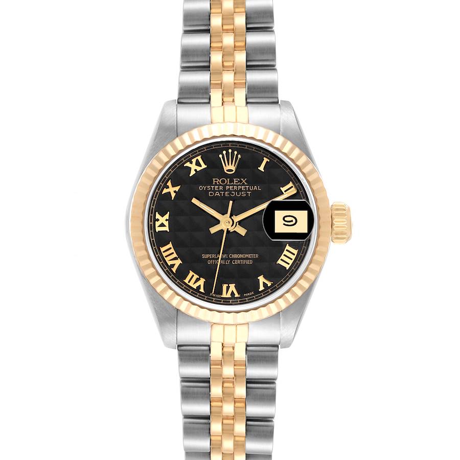 Rolex Datejust Pyramid Dial Steel Yellow Gold Ladies Watch 69173 Box Papers SwissWatchExpo