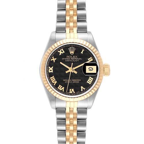Photo of Rolex Datejust Pyramid Dial Steel Yellow Gold Ladies Watch 69173 Box Papers