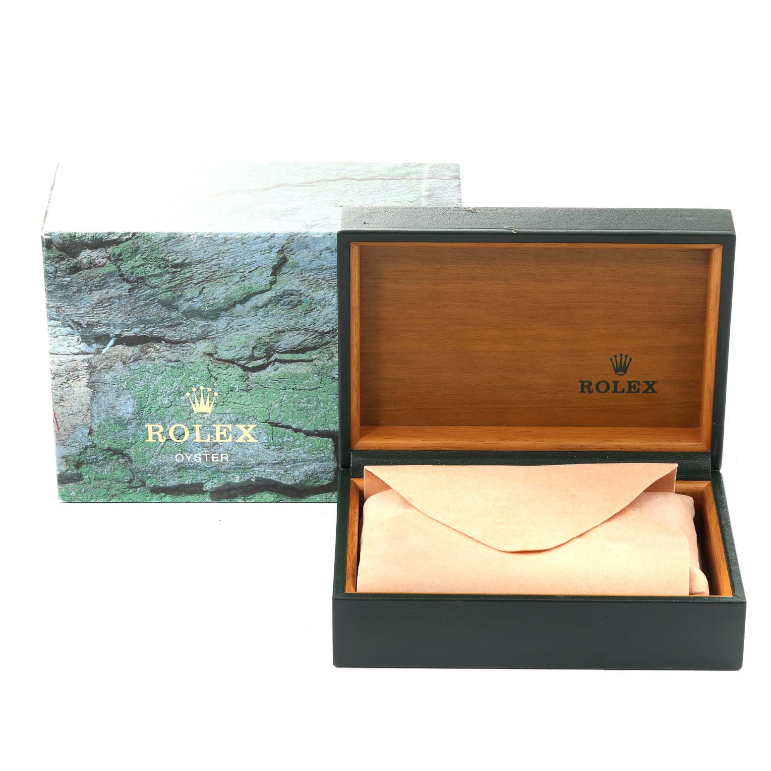 This image shows the open box and packaging of a Rolex Datejust 16233 Men's Steel and Gold (two tone) Champagne Dial 16233 Men's Steel and Gold (two tone) Champagne Dial watch.