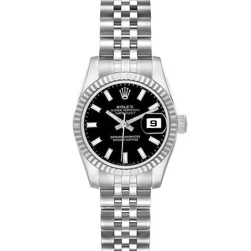Photo of Rolex Datejust Steel White Gold Black Dial Ladies Watch 179174