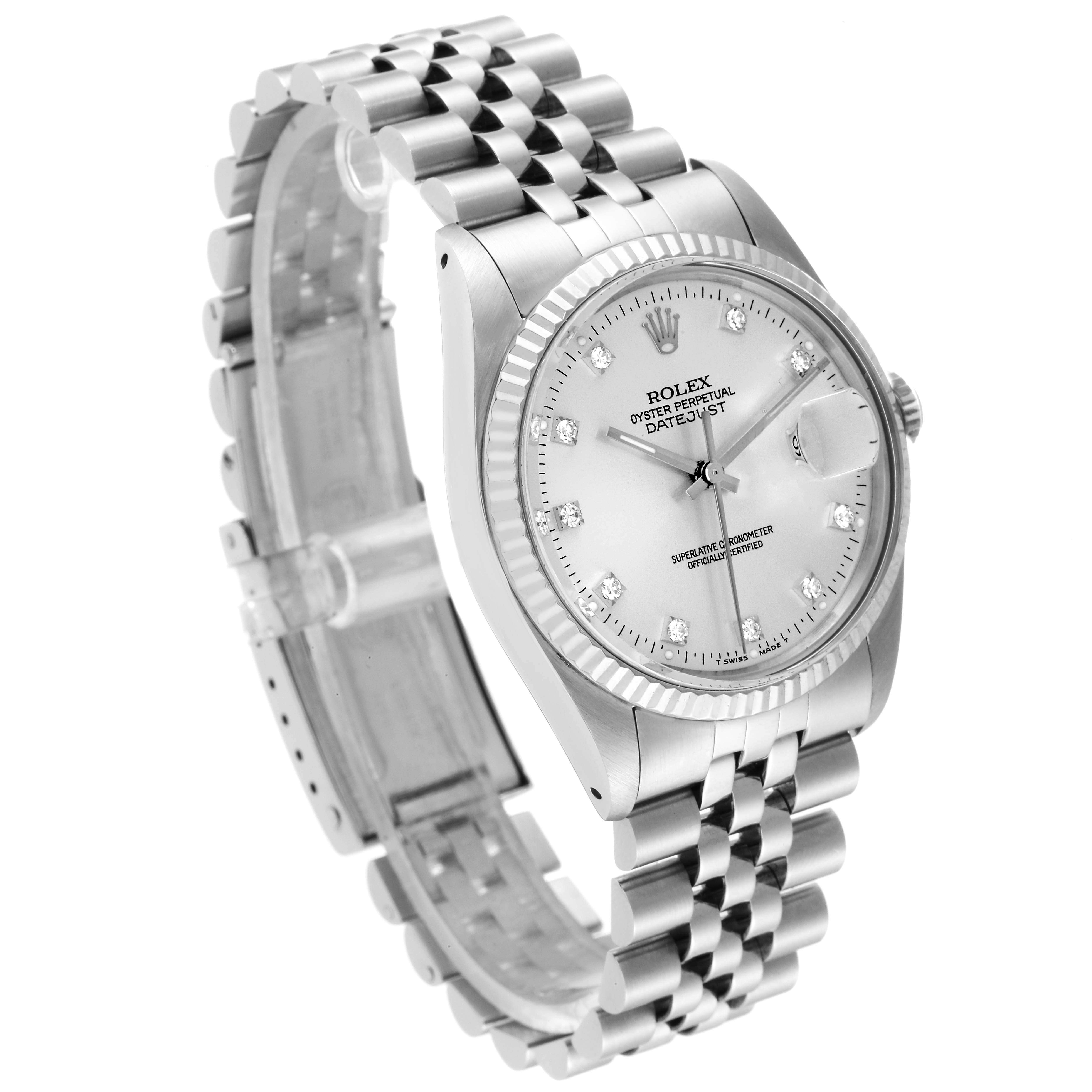 The Rolex Vintage Collection 16014 Men
s Stainless Steel Silver Dial 16014 Men
s Stainless Steel Silver Dial model is shown at a three-quarter angle, highlighting the watch face, bezel, and bracelet.